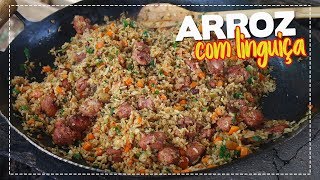 ARROZ COM LINGUIÇA COMPLETO FEITO NA ROÇA [upl. by Enovaj]