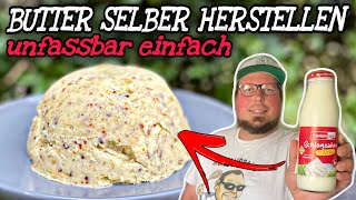 Wie du Butter ganz einfach selber herstellst  Butter selber machen [upl. by Llatsyrk]