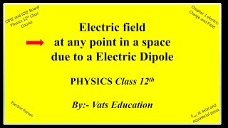 Electric Field due to a dipole at any point in space  Axial point  Equatorial point  Class 12 [upl. by Bat]