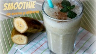 Batido de avena y plátano sin leche 💪😎🍌  Smoothie para antes del gym [upl. by Panaggio]