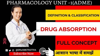 factors affecting drug absorptiondrug absorptionpharmacology d pharma 2nd yearDRxANKITKOTIYAyt [upl. by Anaira]