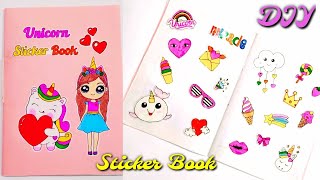 DIY Unicorn Paper Sticker Book  How to make your Own stickers  Handmade sticker book [upl. by Furgeson465]