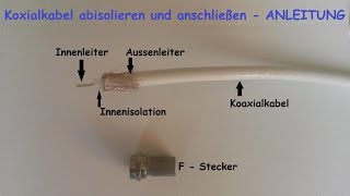 FStecker auf Koaxialkabel richtig montieren – F Stecker auf Antennenkabel anbringen  anschließen [upl. by Akilat]