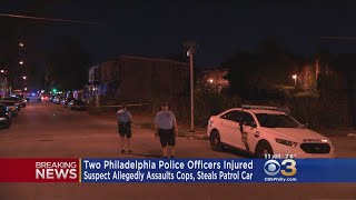 Police Suspect Assaults 2 Officers Steals Police Car In West Philadelphia [upl. by Acilegna377]