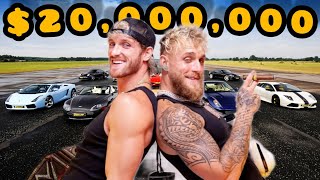 Logan Paul Vs Jake Paul CAR COLLECTION BATTLE 2024 [upl. by Gore876]