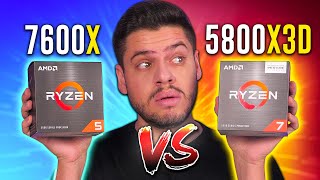 R7 5800X3D vs R5 7600X Qual é o melhor Testes LADO A LADO em GAMES BENCHMARKS PREÇO [upl. by Lodge]