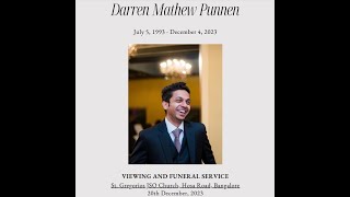 Funeral Service  Darren Mathew Punnen  20th December 2023 [upl. by Chelsea]