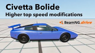 Civetta Bolide Higher Top Speed Modifications  BeamNGdrive [upl. by Ggerc]