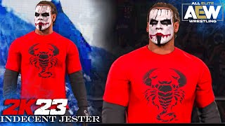 WWE 2K23 Sting AEW ALL IN 2023 w Seek and Destroy Theme and Entrance Graphics Pack WWE 2K23 Mods [upl. by Baumann]