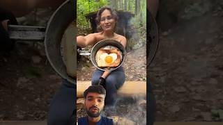 Forest cooking shorts shorts bushcraft satisfying bushcrafter bushcrafting cooking [upl. by Bobbie]