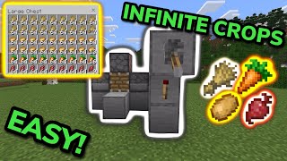 EASIEST 121 AUTOMATIC CROP FARM TUTORIAL in Minecraft Bedrock MCPEXboxPSSwitchPC [upl. by Elehcin]