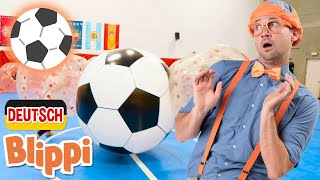 Blippi Deutsch  Sport Lied Fußball Lied  Abenteuer und Videos für Kinder [upl. by Onitnatsnoc18]