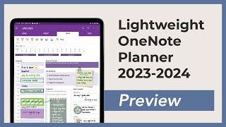 Lightweight OneNote Planner 2023 2024  PREVIEW [upl. by Errol535]