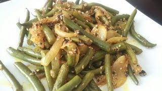 Masala Green Beans Recipe  Healthy Indian Food [upl. by Goeselt]