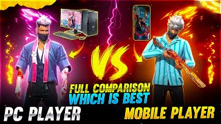 Pc player vs Mobile player Full Comparison which is best Garena free fire [upl. by Standley]