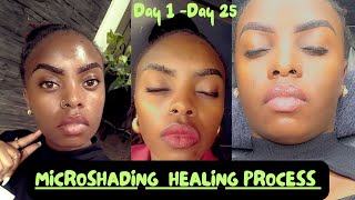 MICROSHADING healing processpeeling 6weeks review retouching and moremicroblading eyebrows [upl. by Oralee126]