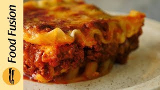 Lasagne with Homemade Ricotta Cheese Recipe By Food Fusion [upl. by Mert551]