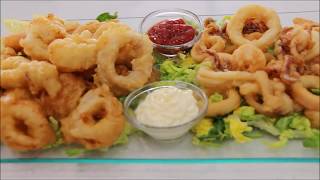 الكلماري المقرمش والطري بطريقتين الشيف نادية  Recette de Calamars frits [upl. by Stark]