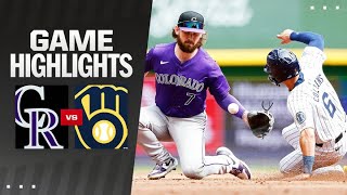 Rockies vs Brewers Game Highlights 9824  MLB Highlights [upl. by Oicangi]