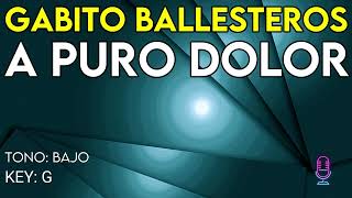 Gabito Ballesteros  A Puro Dolor  Karaoke Instrumental  Bajo [upl. by Elbam]