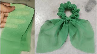 Trending Hair Band with Long tail making video🦋 DIY SCRUNCHIES shortsdiyscrunchiescrafttrending [upl. by Harden]