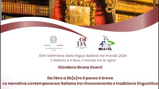 Intervista a GIORDANO BRUNO GUERRISettimana della lingua italiana nel mondo [upl. by Adnicaj]