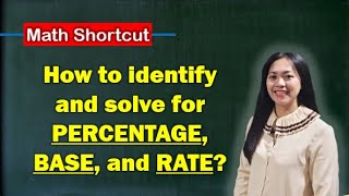 How to Identify and Solve for Percentage Base and Rate Math Shortcut [upl. by Ennahgem]