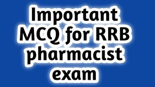 Rrb pharmacist exam [upl. by Enram]