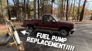 1989 GMC Sierra StepSide OBS Fuel Pump Replacement WILL IT START [upl. by Aihsat209]