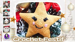 🎅CROCHET FESTIF ✨ LINDISPENSABLE ETOILE  ✨ MamieCrochet [upl. by Chenee766]