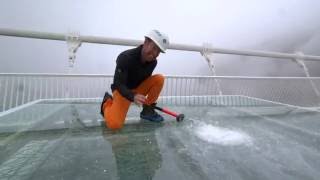 Chinas giant glass bridge hit with sledgehammer  BBC Click [upl. by Nwavahs]