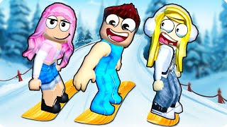 🥶МЫ УСТРОИЛИ ГОНКУ НА СНОУБОРДАХ В РОБЛОКС ШЕДИ ЛЕСКА И НУБИК ROBLOX Snowboard Obby [upl. by Nicolella]