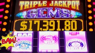 Triple Jackpot Gems 3 Reel 9 Line Slot [upl. by Llenwahs]