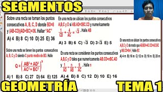 GEOMETRIA SEGMENTOS TEMA 1 PROBLEMAS NIVEL INTERMEDIOAVANZADO [upl. by Ohs]