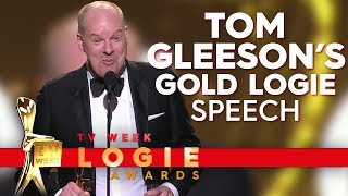 Tom Gleeson wins the Gold Logie  TV Week Logie Awards 2019 [upl. by Ellerahc162]