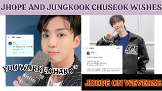 JHOPE AND JUNGKOOK LIVE ON WEVERSE 🤩🥳 JHOPE SEND A LETTER FOR ARMYS 💌 JUNGKOOK WISHES CHUSEOK 💜🎀 [upl. by Ybbor]