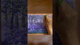 Beginner Acrylic easy Lavender misty forest painting painting arteasy art artforbeginners [upl. by Pergrim]