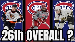 TOP TARGETS For The HABS With The 26th Pick   2024 NHL DRAFT [upl. by Anuahs]