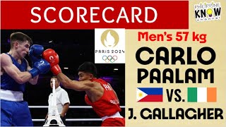 BOXING  SCORECARD  Carlo Paalam vs J Gallagher  Philippines Ireland  2024 Paris Summer Olympics [upl. by Geis]