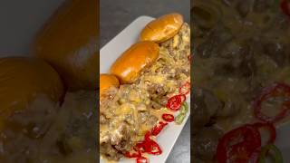 Philly Cheese Steak Burger🍔🤤 foodie burger cheese cheeseburger food foodlover [upl. by Dash617]