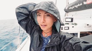 A Race in the Rain to pick up our Lucky Patrons Sailing La Vagabonde Ep 108 [upl. by Htiduy]