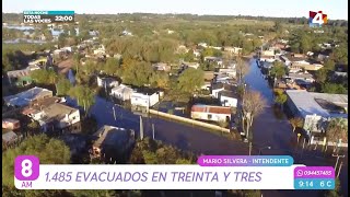 8AM  Inundaciones con 1485 evacuados en Treinta y Tres [upl. by Alejandrina844]