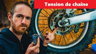 Faire sa tension de chaîne moto  Comment sy prendre TUTO [upl. by Partan]