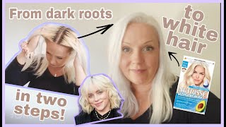 How to bleach your dark roots WHITE at home 2022  Garnier Nutrisse ultra blonde [upl. by Arita]