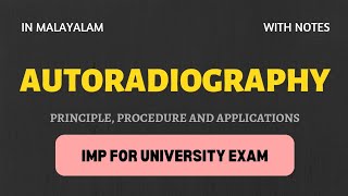 AUTORADIOGRAPHY  principle procedure and applications  In Malayalam  Learn In [upl. by Ylatan]