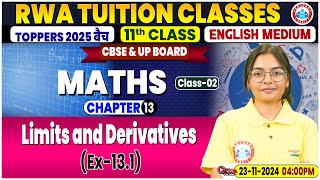 Class 11 Maths Chapter 13 Limits and Derivatives  Ex131  11th Maths Imp Topics By RWA [upl. by Jarita811]