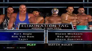 WWE SD HCTP  KurtAngleRVDTajiri VS ShawnMichaelsReyMysterioChavoGuerrero ELIMINATION TAG [upl. by Myron]