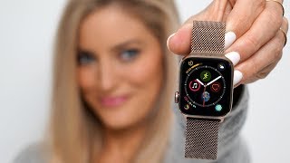 Gold Apple Watch Series 4  Unboxing and review [upl. by Vandyke712]