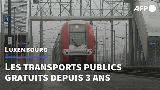 Au Luxembourg trois années de transports publics gratuits  AFP [upl. by Ahsyt783]