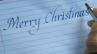 How to write Merry Christmas  Italic calligraphy  Calligraphy  Merry Christmas stylish writing [upl. by Weismann]